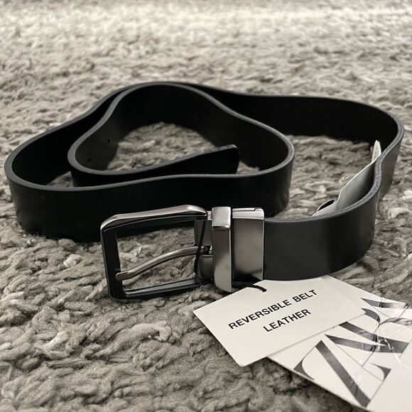 NWT Zara Reversible Men’s Leather Belt - Picture 1 of 9